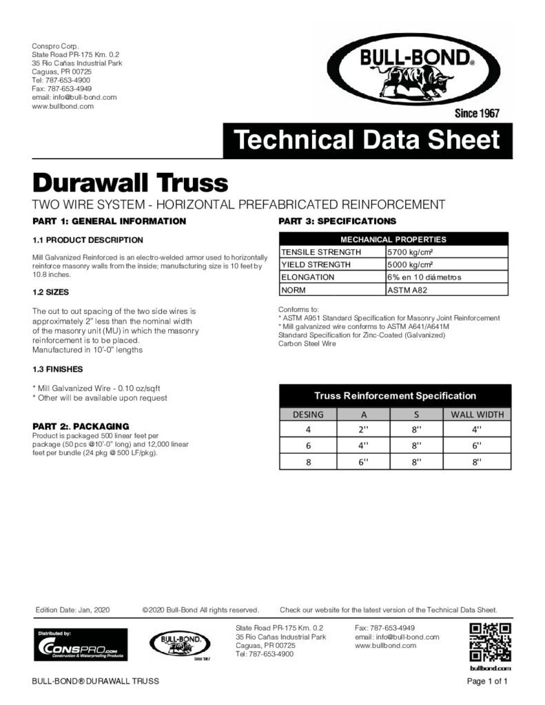 thumbnail of TDS_DURAWALL TRUSS_JAN.2020